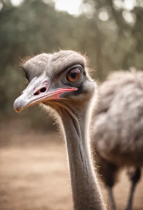 Fantastic animal ostrich body and snake head