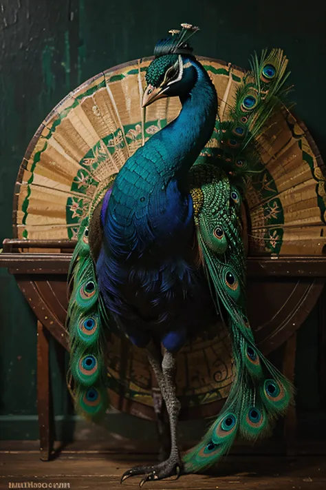 Peacock Painting , Retro , Old Paintings, Oil paintings , Cute , colorful