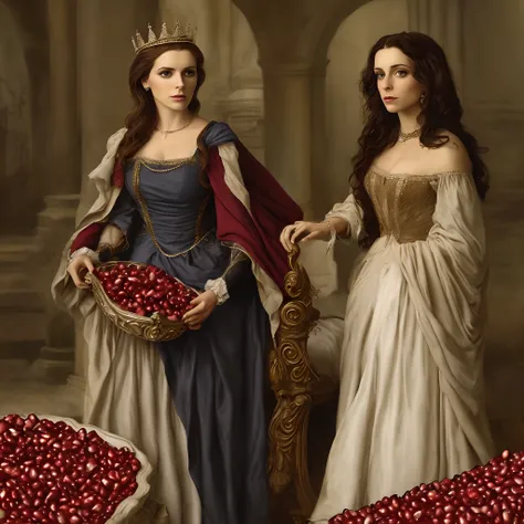 Regina Mills as Queen Persephone with pomegranate