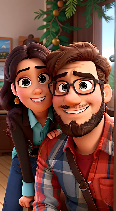 Estilo pixar alta qualidade melhor qualidade homem com barba curta