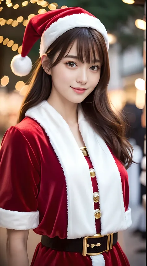 tre anatomically correct,Masterpiece of,High image quality,(Cute Santa Claus costumes:1.5),(The material of the costume is fine velvet:1.4),(Emphasizes the fluffiness of the white part of the costume:1.4),20 years old, Japan Female, (Random posture:1.4),Pr...