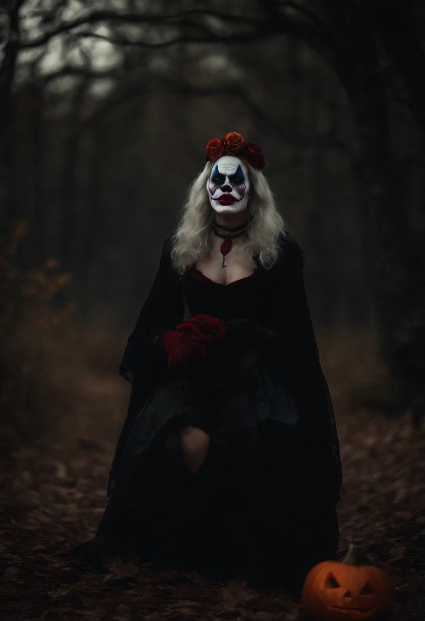 clownpiece, bruxa e freira, halloween, realista, 4k, terror, horror, medo, sangue, terror, noite, 4k realista