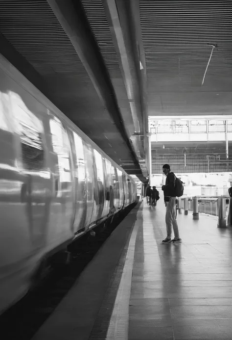 People waiting for a train on the platform of a station々