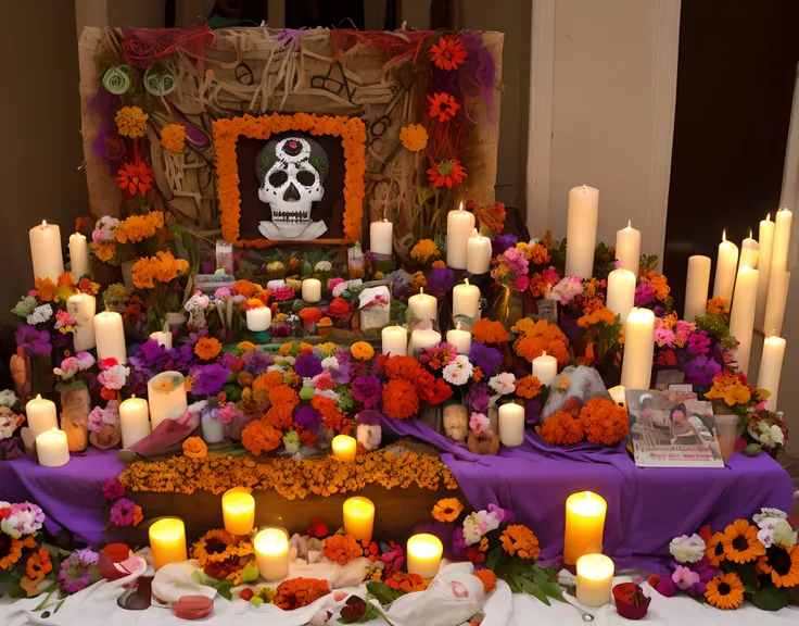 An altar or ofrenda for the day of the dead