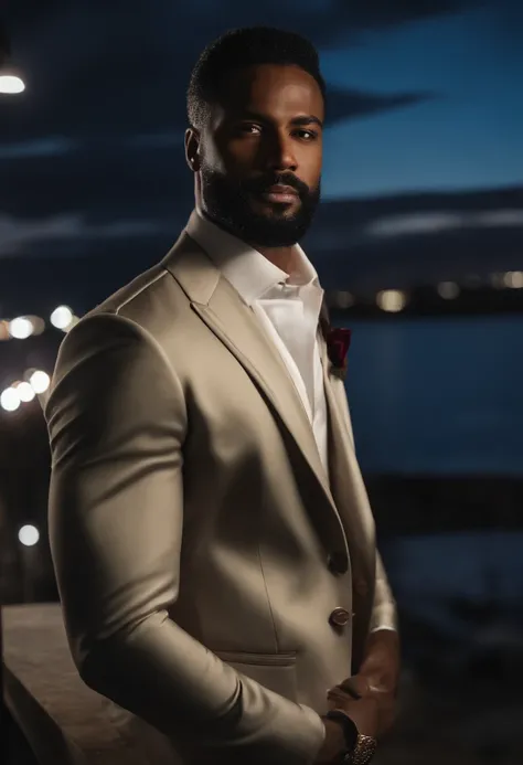 Fazendo um homem bonito na casa dos 30 anos de terno preto e gravata, CEO, cabelos castanhos cacheados, (Homem de terno preto e gravata), ), (barbear limpo), Attractive and serious look, cabelos curtos e escuros, Elegante e elegante, Barbear adequado ao te...