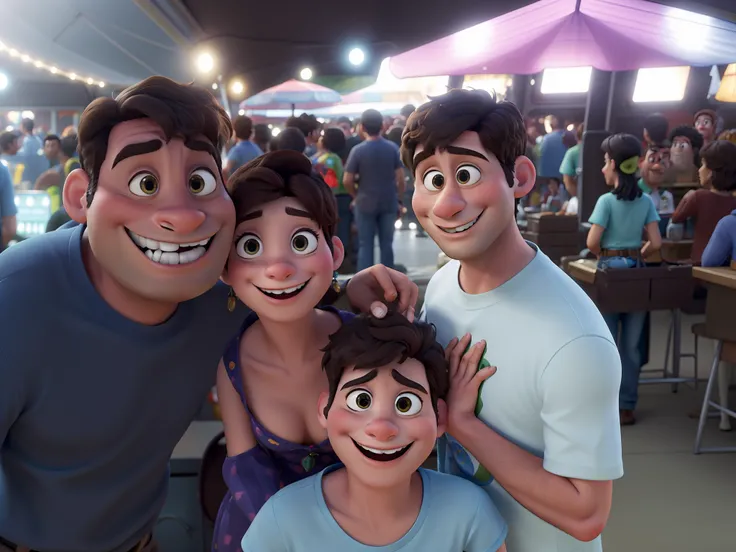 Criar personagens Disney Pixar, realista, fami, no show