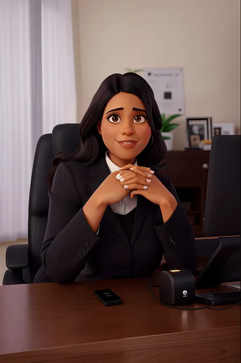 Theres a black woman sitting at a desk with a laptop, imagem de perfil, woman in black business suit, Sara Ali, woman in business suit, Malika Favre, Alanis Guillen, Advogado curdo, Faridah Malik, Foto de uma mulher, imagem profissional, Foto profissional ...