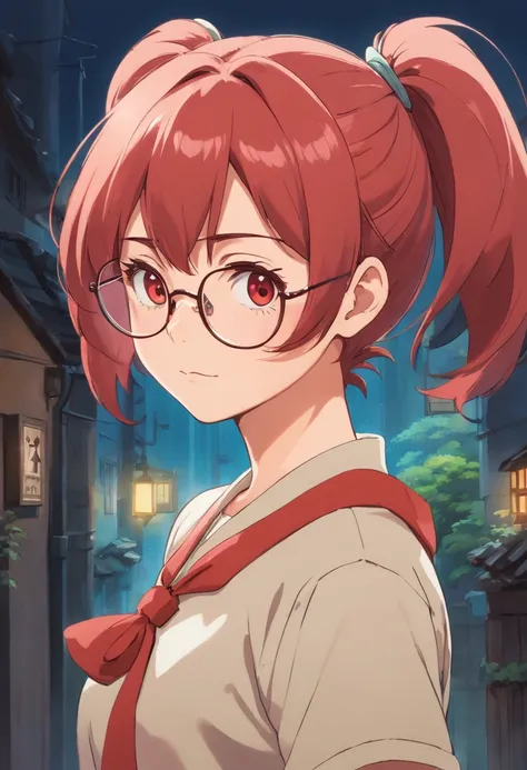 Light red short hair woman tied in a ponytail without bangs brown eyes wearing glasses, Segurando um bebe menino de cabelos loiros ondulados com olhos azuis