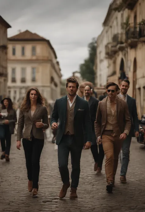 Poster de um filme de nome O Fim-de-semana com amigos. In the image you can see a group of 5 friends all different and very well dressed going for a ride