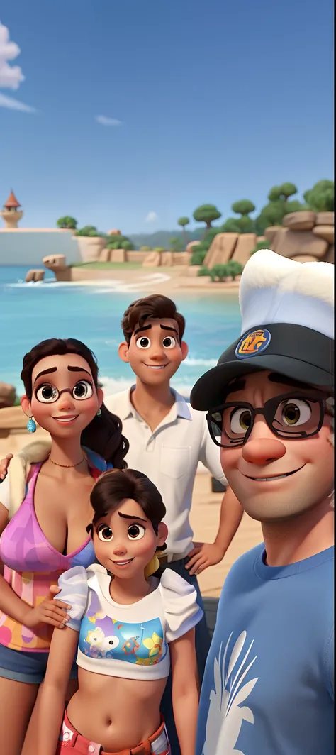 A Disney Pixar-style family, alta qualidade, melhor qualidade