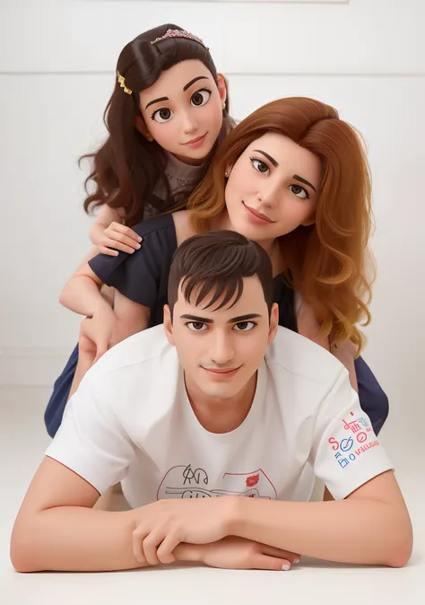 Theres a man and two women posing for a picture, Malika Favre, family photography, portrait of family of three, Directed by: Nandor Soldier, andrea rocha, studio potrait, imagem de perfil, david rios ferreira, Happy family, home fotografia retrato, family ...