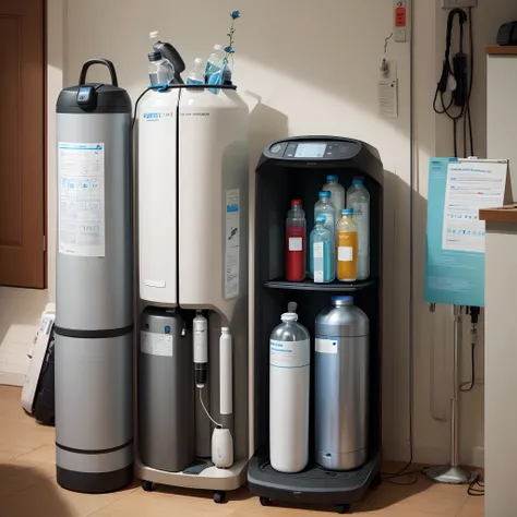 Image with the comparison between a medical oxygen cylinder and a home oxygen concentrator