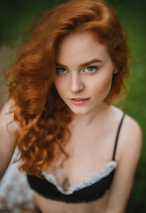 hot Ginger Teen, lockige haare, Teen, rotschopf, Teen, rothaarig, geiler blick, Tongue outside, Sweet Eyes, liebliches Gesicht, Teen, porn, tight panties, sitze auf dem Bett, auf dem Bett sitz ein Teen Ginger mit geilem blick und sie hat nichts an, Tongue ...