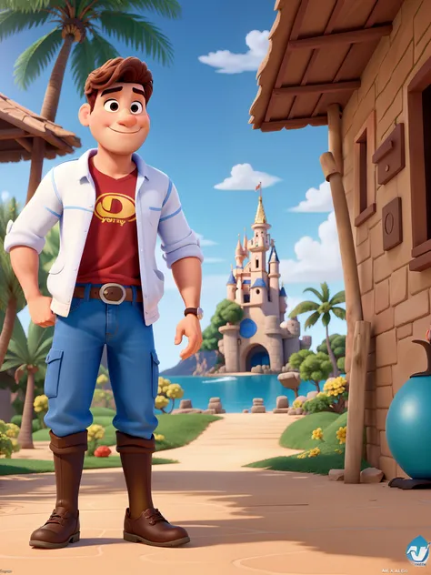 Um homem estilo Disney Pixar, Alta qualidade, Melhor qualidade