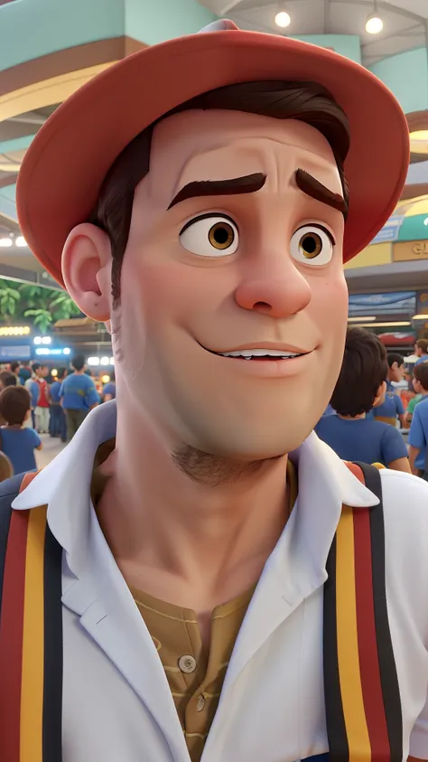 Um homem loiro estilo disney pixar, alta qualidade, melhor qualidade