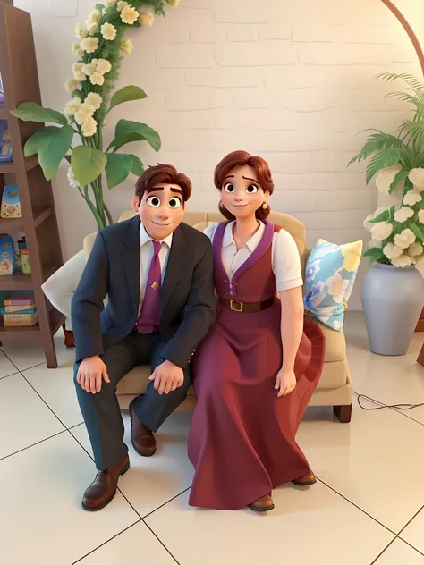 casal no estilo disney pixar, alta qualidade, melhor qualidade