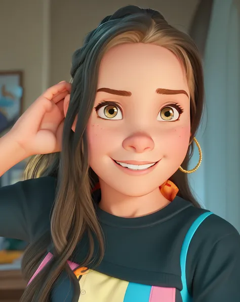 uma mulher estilo disney pixar, alta qualidade, melhor qualidade