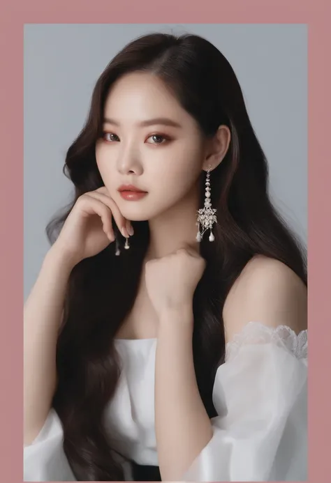 Un primer plano de una mujer con cabello largo con un vestido negro, Blackpink Jennie, Parque Roseanne de Blackpink, Jossi de Blackpink, Heonhwa Choe, Sun Yunjoo, Retrato de Jossi de Blackpink, Taejune Kim, JIA, maquillaje coreano popular, Parque Ji-min, H...