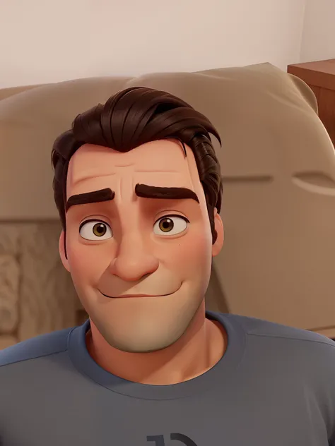 HOMEM branca com cabelo CURTO liso no estilo pixar, ao lado do XEREKI