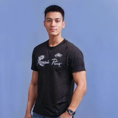 Man in black shirt and jeans posing for photo, caio santos, adolescente do sexo masculino, foto oficial do produto, Fabiano Perez, imagem oficial do produto, he is wearing a black t-shirt, Pablo Perdomo, T - Camisa, camiseta, Jose Miguel Romano Francisca, ...