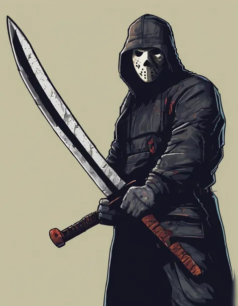 "(best quality,highres:1.2),(realistic:1.37),pixelated representation,pixel art:1.1,Jason Voorhees character, iconic hockey mask,bloody machete,dark and terrifying atmosphere,nighttime scene,horror genre,ominous lighting,menacing pose,details of the mask,c...