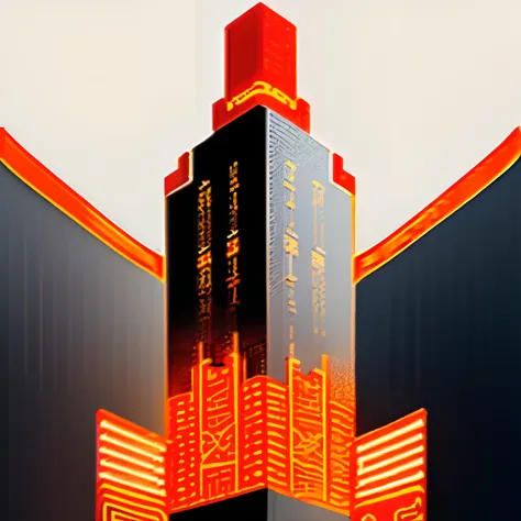 Vector illustration，The buildings in the city of Shenyang are red and gold，Shenyang city，Shenyang-style patterned lines，Graphic design poster art，Bold lines，Smooth lines，Classical motifs and themes，woodcut print，Meticulous character design，White background...