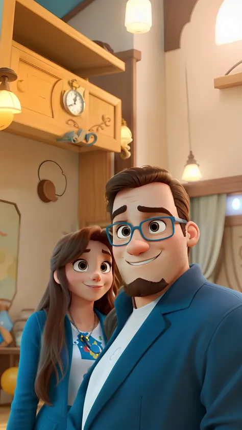 casal no estilo disney pixar, alta qualidade, melhor qualidade