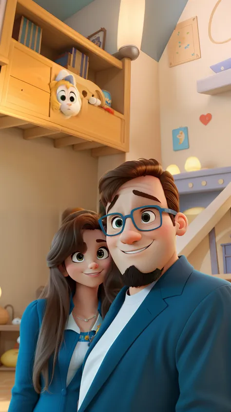 casal no estilo disney pixar, alta qualidade, melhor qualidade