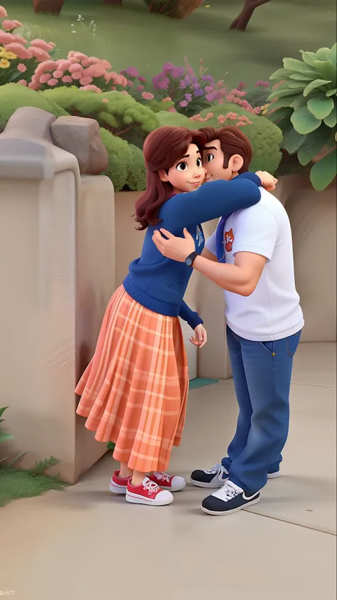 casal no estilo disney pixar, alta qualidade, melhor qualidade