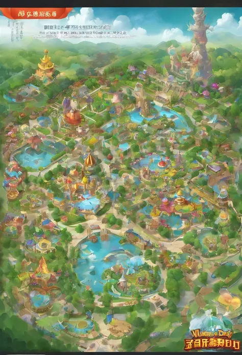 viewed from birds-eye，You helped me make a digital HD production of a commercial blockbuster，8K,Nanning Childrens Park，The park is located on a hill in the city，The terrain is open，Natural ups and downs，The shade of the tree is like a lid，Green grass，It ha...