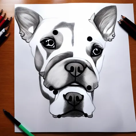 Create a drawing of a French bulldog dog with a white body and black head, aproximadamente 2 anos de idade, estilo desenho da Disney