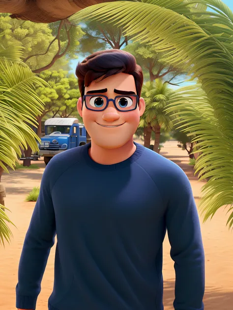 Um homem branco estilo disney pixar, alta qualidade, melhor qualidade