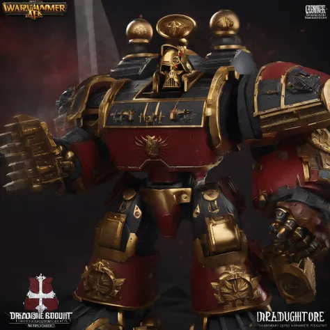 Warhammer 40k dreadnought cores dourado e vermelho