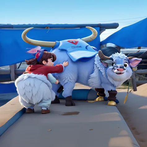 Criar capa de filme da disney, Title "My Little Ox Champion"