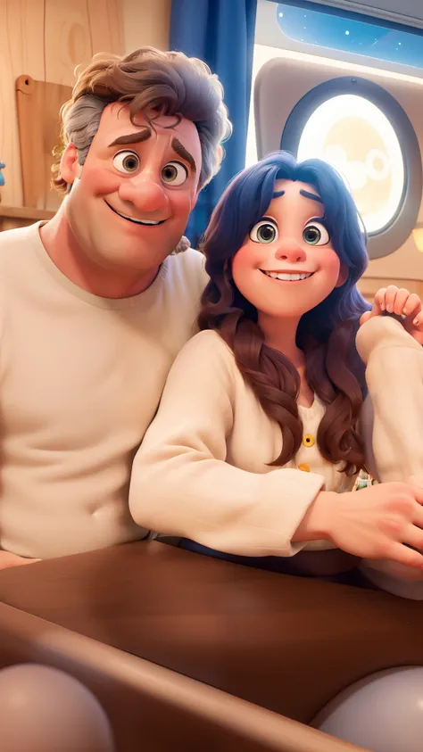 Obra-prima, de melhor qualidade, Father and daughter hugged Pixar Disney style.