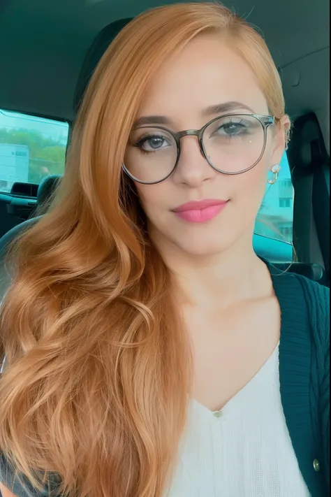 Theres a woman with glasses sitting in a car, Mulher de 30 anos, 3 0 anos de idade mulher, imagem profissional, Mulher de 30 anos de Cuba, imagem de perfil, taken in the early 2020s, girl with glasses, foto de perfil headshot, With eye Glasses, com cabelos...