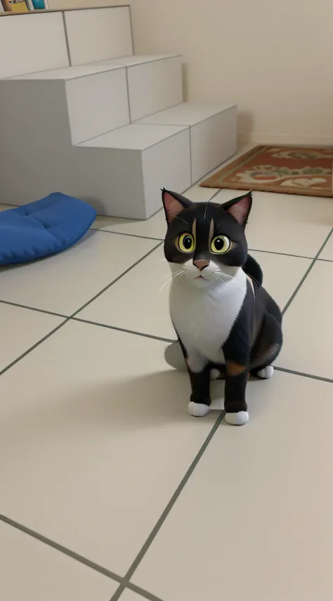 Um gato estilo disney pixar, alta qualidade, melhor qualidade