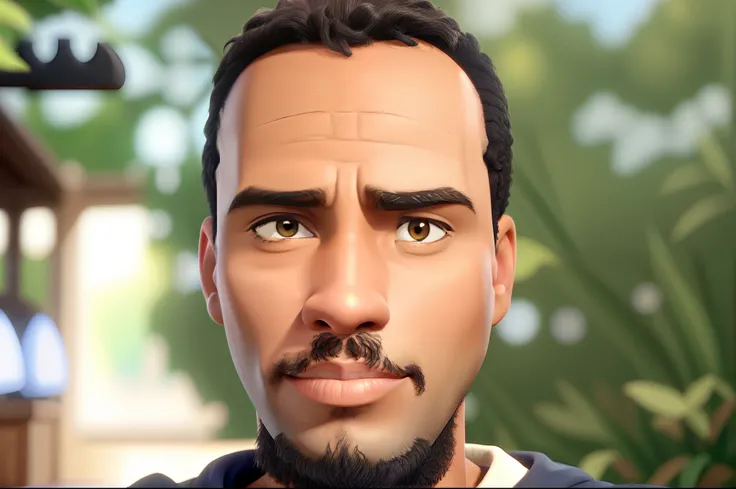 (a dark-skinned man, disney pixar style, high quality, best quality)