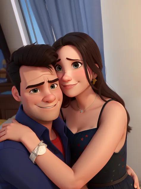 casal no estilo disney pixar, alta qualidade, melhor qualidade