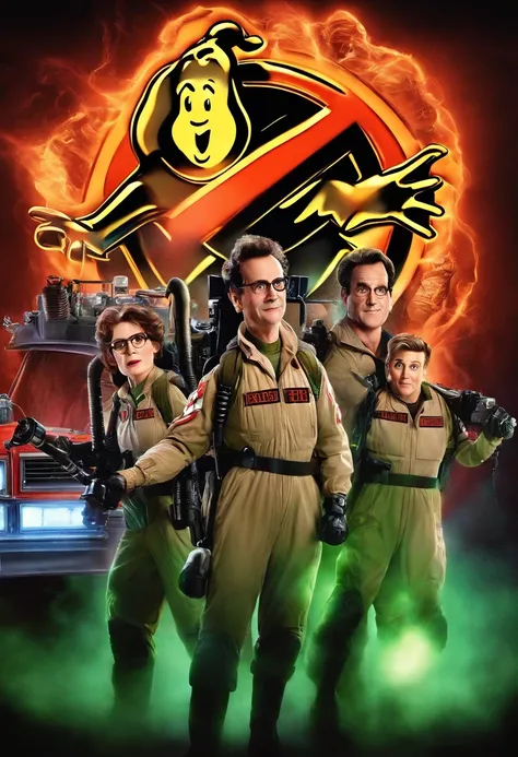 Ghostbusters filme estilo filmes Pixar, Com nome "Ghostbusters V", poster, with credits