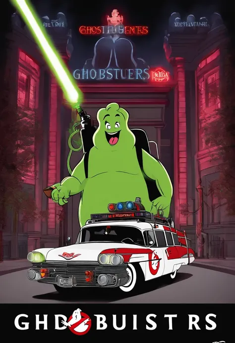 Ghostbusters filme estilo filmes Pixar, Com nome "Ghostbusters V", poster, with credits