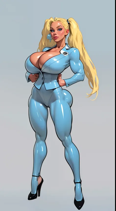 ((masterpiece)),(((best quality))), ((character design sheet:1.4)), ((full body view)) illustration,1girl, muscular, ((light blue business suit:1.4)), bubbles, ((hair combed back):1.1), ((light blonde hair:1.4)), blue suit ((detailed face:1.4)) ((gigantic ...