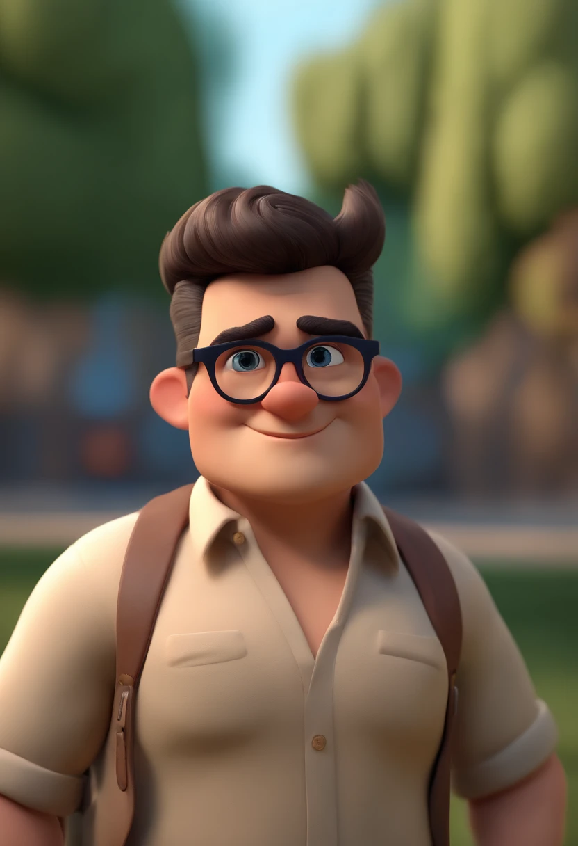 Cartoon character of a man wearing black glasses and a blue shirt, um personagem animado, Caractere estilizado, animation style rendering, 3D estilizado, Arnold Maya render, 3 d render stylized, toon render keyshot, Personagem 3D, Personagem 3D, 3d renderi...