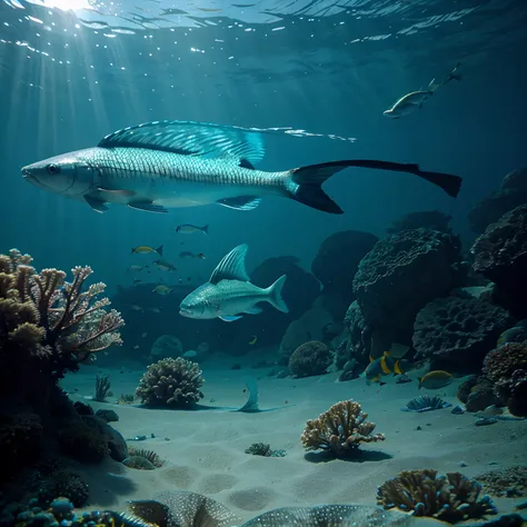 Fotografia submarina, Photo taken underwater, The fish are all around, The waters are transparent,