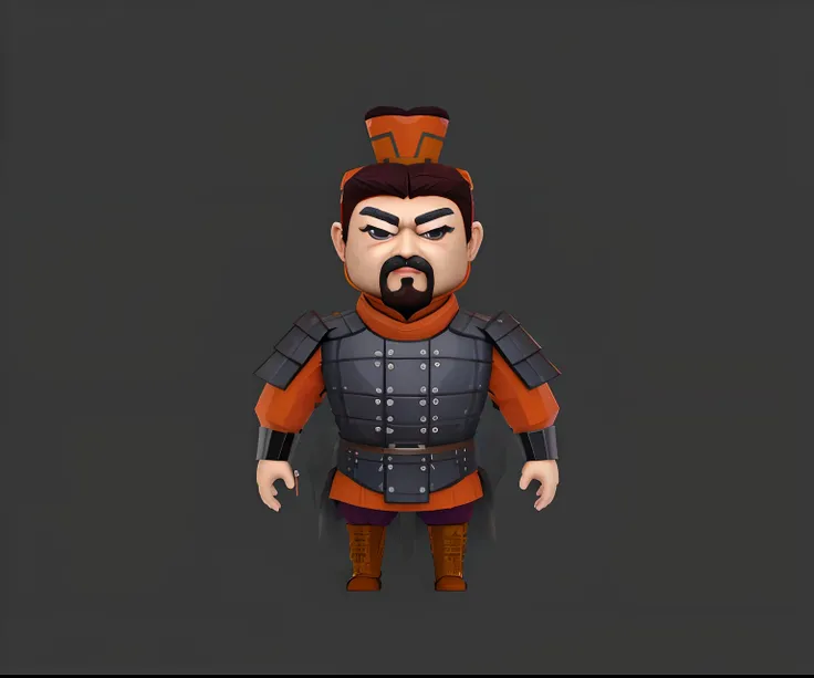 Close-up of a cartoon character of a man in armor, highly detailed character, low poly character, Game character, Chinese Warrior, high detail iconic character, inspired by Dong Yuan, 3 d render stylized, rpg character avatar, stylized character, merged ch...