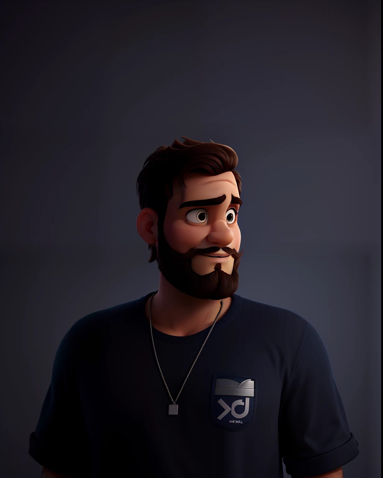 Um homem com barba, estilo disney pixar, alta qualidade, melhor qualidade