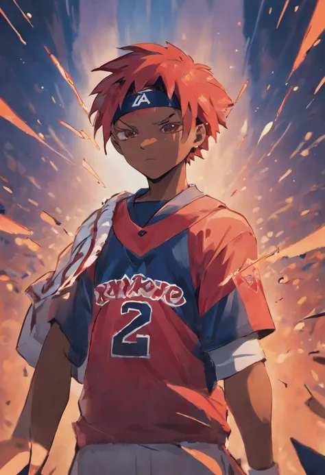 African American naruto, wearing a atlanta braves jersey