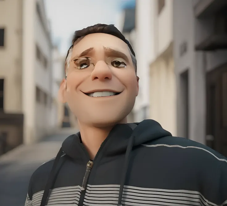 um homem com bone virado, olhos castanho claro, estilo disney pixar, alta qualidade, melhor qualidade