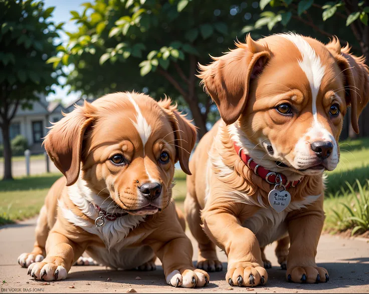 Create a lively puppy scene