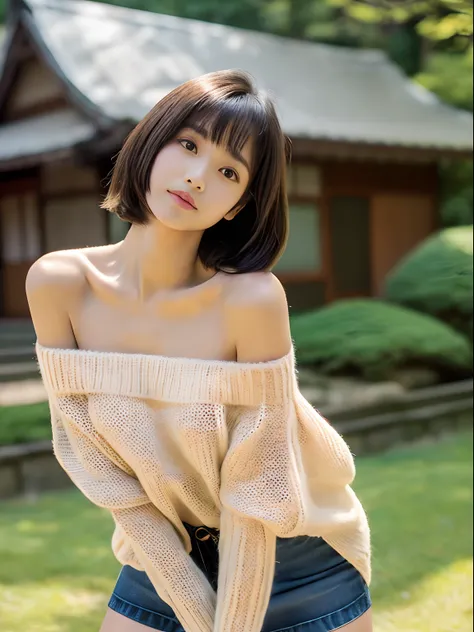 (top-quality、8K、​masterpiece:1.2),  (Cute Japan Beautiful Girl、18year old:1.4)、(Neat and beautiful face、the golden ratio:1.5)、 (Very fine eye definition, Symmetrical eyes:1.3), (Brown eyes, Parted bangs, Lustrous black hair:1.2)、(Perfect body without contr...